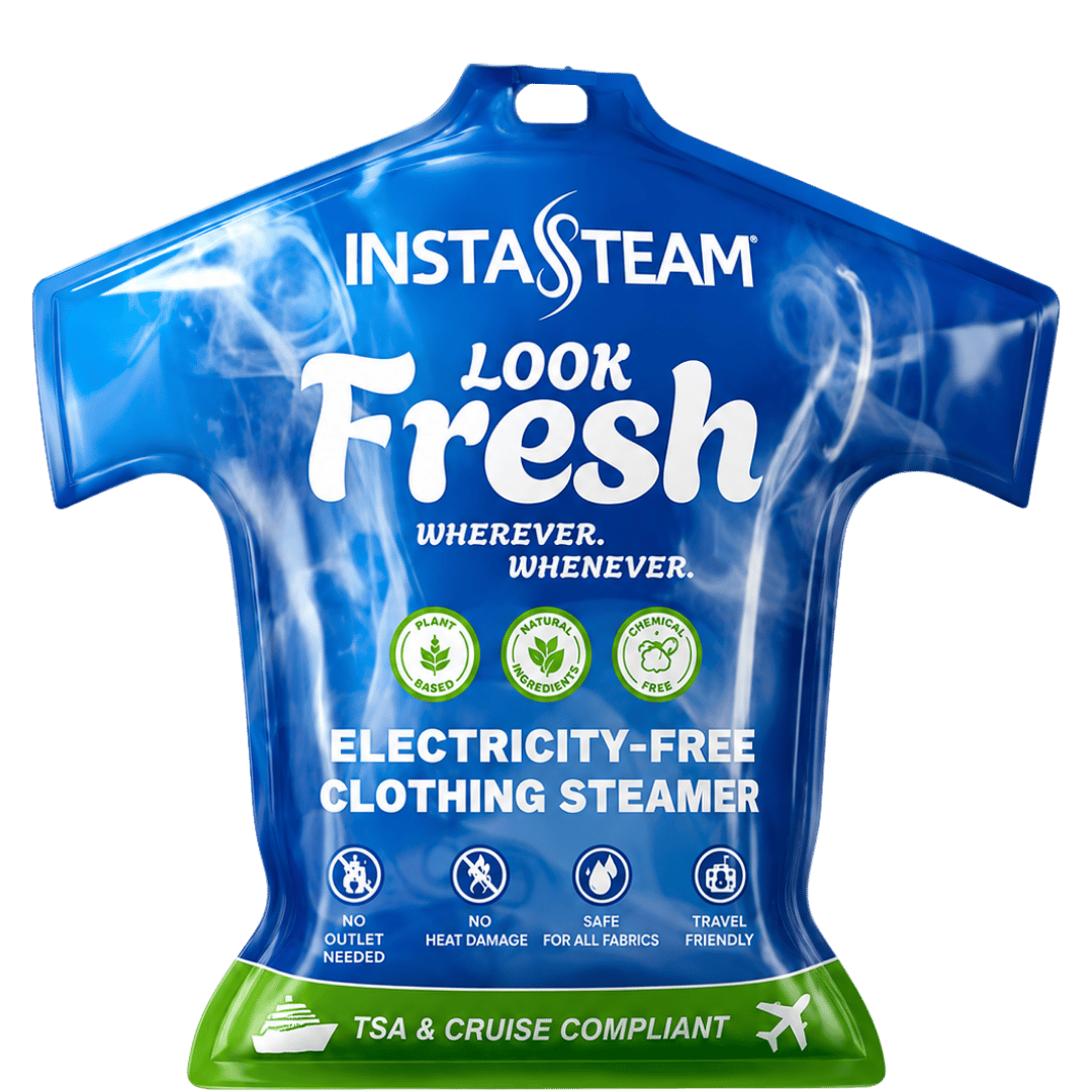 InstaSteam electricity-free clothing steamer garment bag